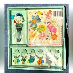 MOTHERS DAY: NWT! 8 Piece Art Glass Entertainment Set.